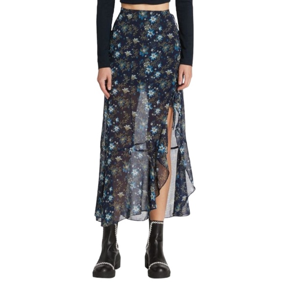 FREE PEOPLE Floral High Low Maxi Skirt - Picture 2 of 14